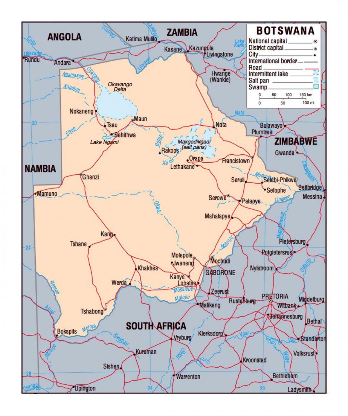 карта Батсваны палітычных