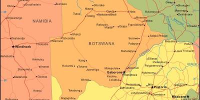 Карта Батсваны з указаннем усіх вёсак