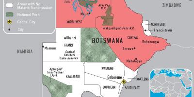 Карта малярыі Батсваны
