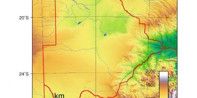 Карта Батсваны фізічнай