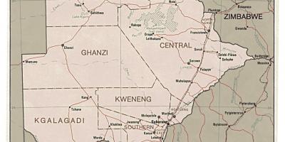 Падрабязная карта Батсваны